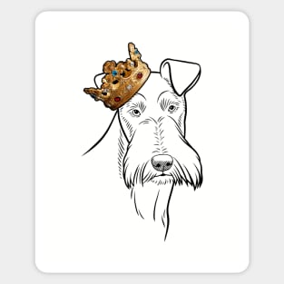 Wire Fox Terrier Dog King Queen Wearing Crown Sticker